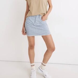 MADEWELL Stretch Straight Mini Skirt in Sylvie Gingham Women’s Sizes 26 & 27 NEW